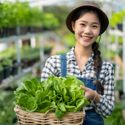 photorealistic-woman-organic-sustainable-garden-harvesting-produce